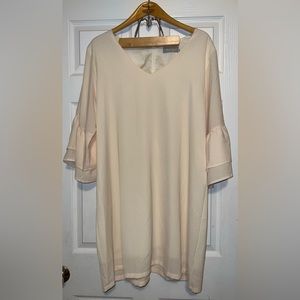 Belongsci V-Neck Flowy 3/4 Ruffle Sleeve Swing Dress Size XXL EUC